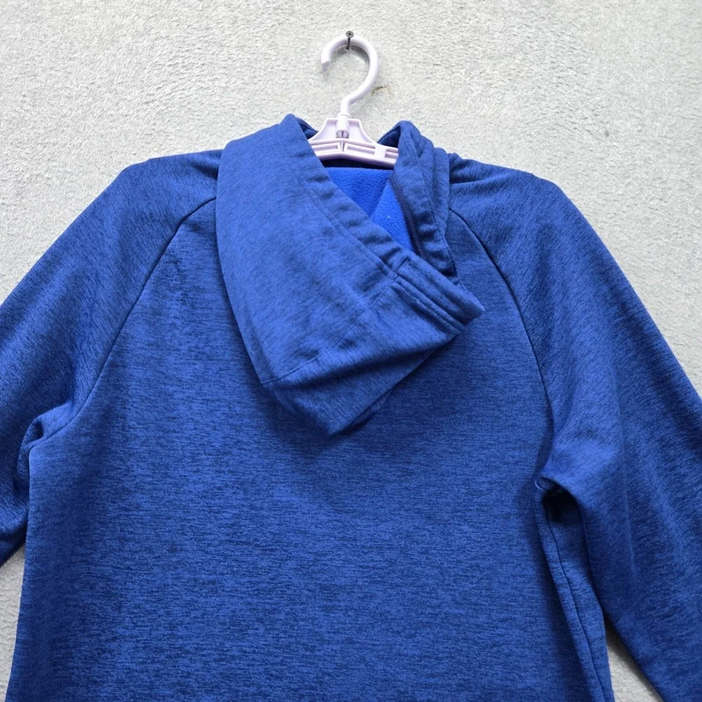 Nike Men Hoodie M Blue Therma Fit Big Swoosh Logo Fleece Drawstring Pullover